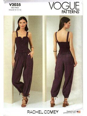Vogue V2035 Misses 6 to 14 Rachel Comey Jumpsuit Uncut Sewing Pattern